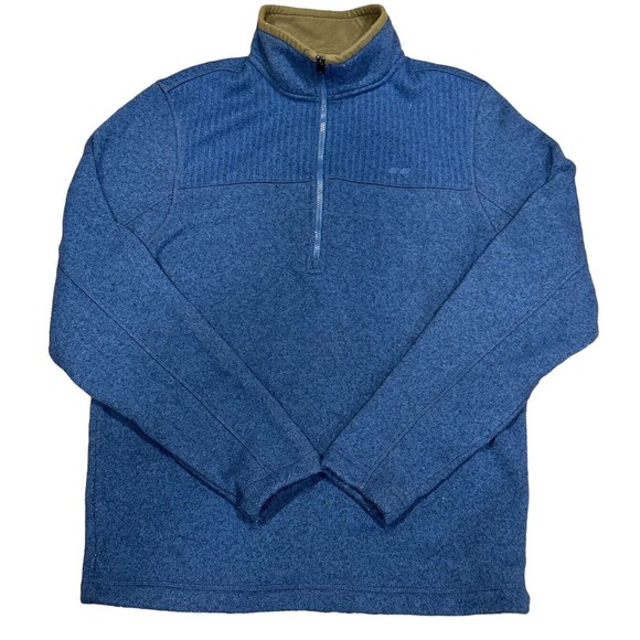 Koppen Mens 1/2 Zip Blue Fleece‎ Lined Sweater Jacket Pull Over Med EUC - Picture 1 of 5